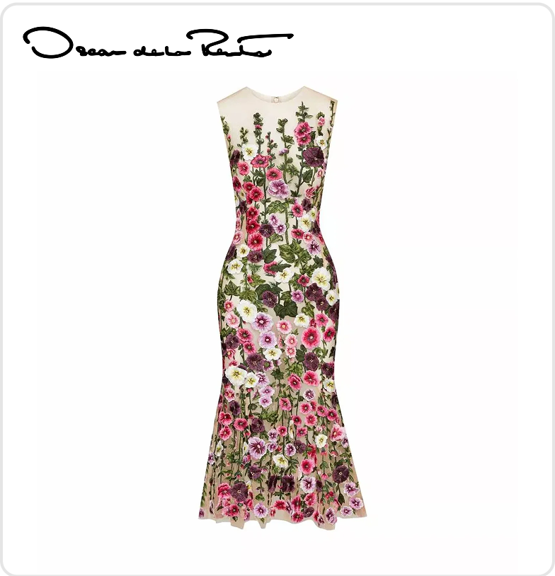 Threadwork tulle dress